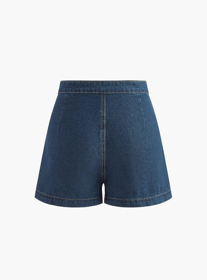 Blue Denim Waistcoat and Shorts Co-ord Set