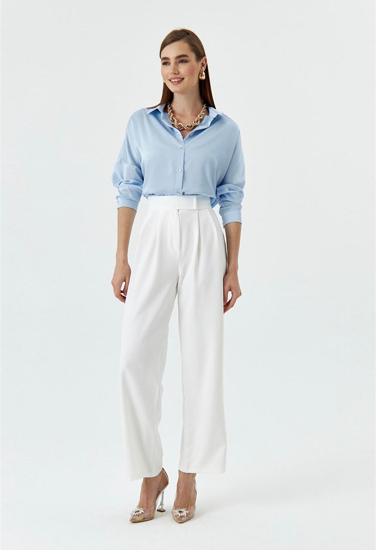 Breeze Light Blue Satin Shirt