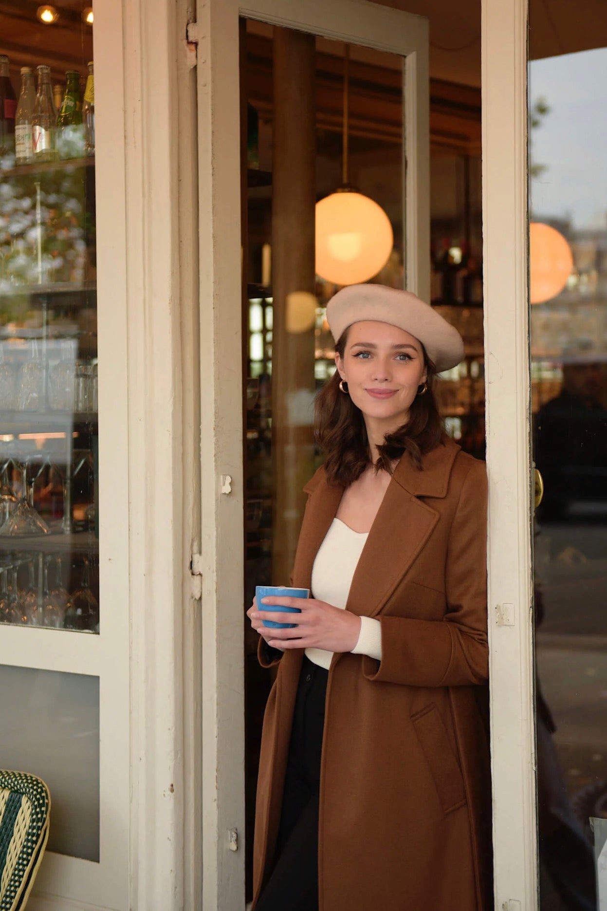 Brown Belted Woollen Overcoat