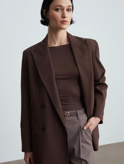 Brown Double Breasted Blazer