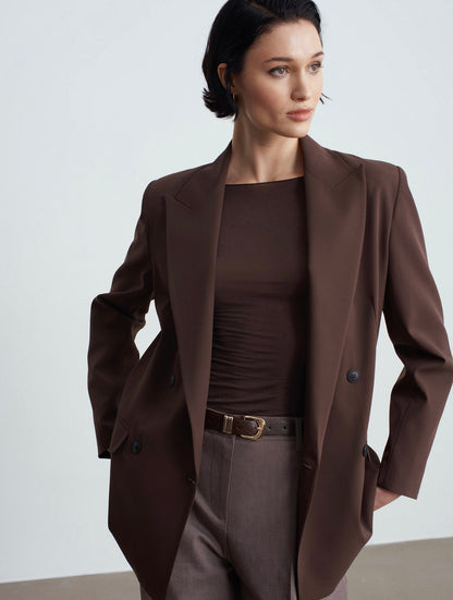 Brown Double Breasted Blazer