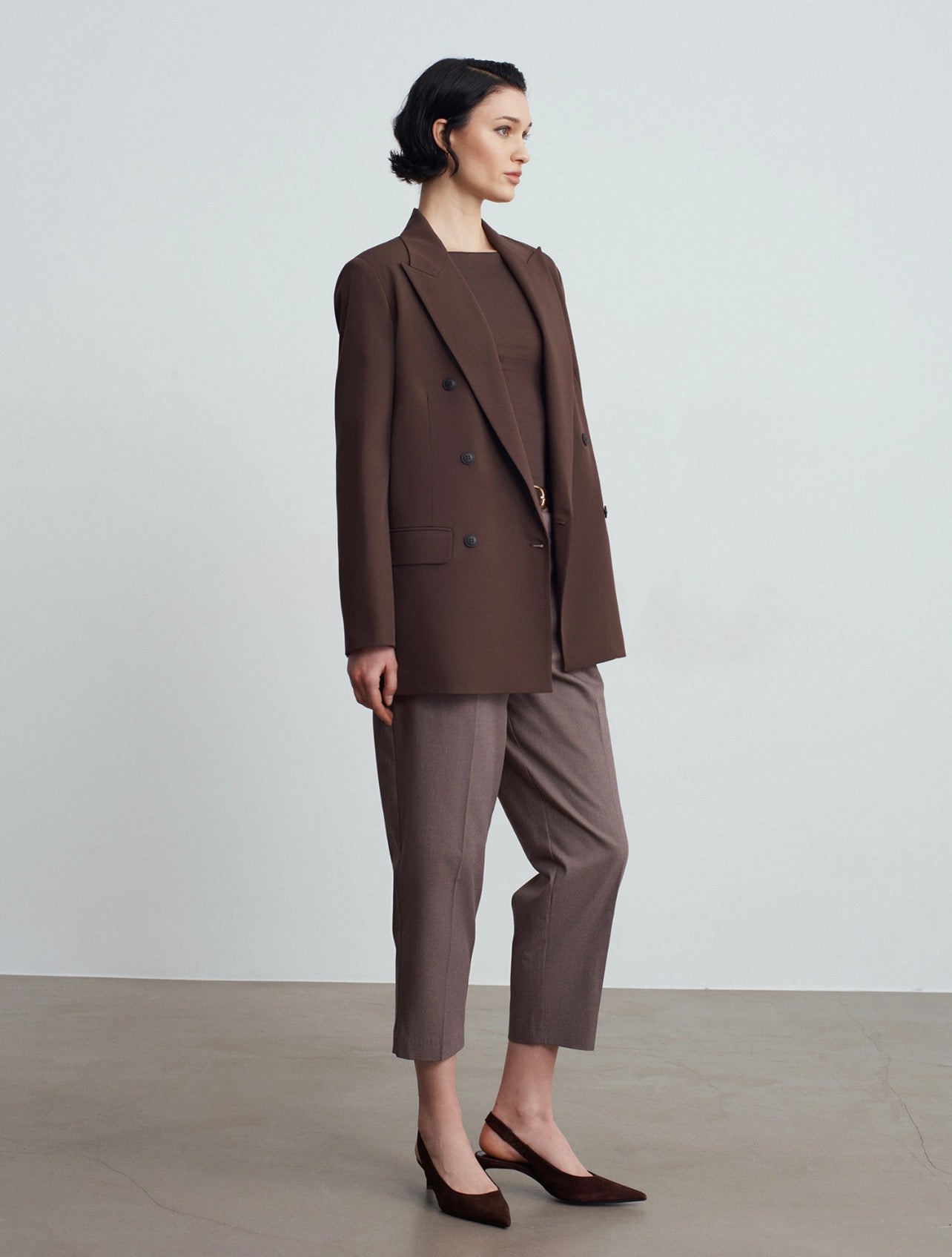 Brown Double Breasted Blazer