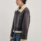 Brown Faux Leather Fur Jacket