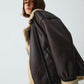 Brown Faux Leather Shearling Jacket