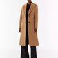 Brown Wool Blend Longline Overcoat