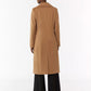 Brown Wool Blend Longline Overcoat