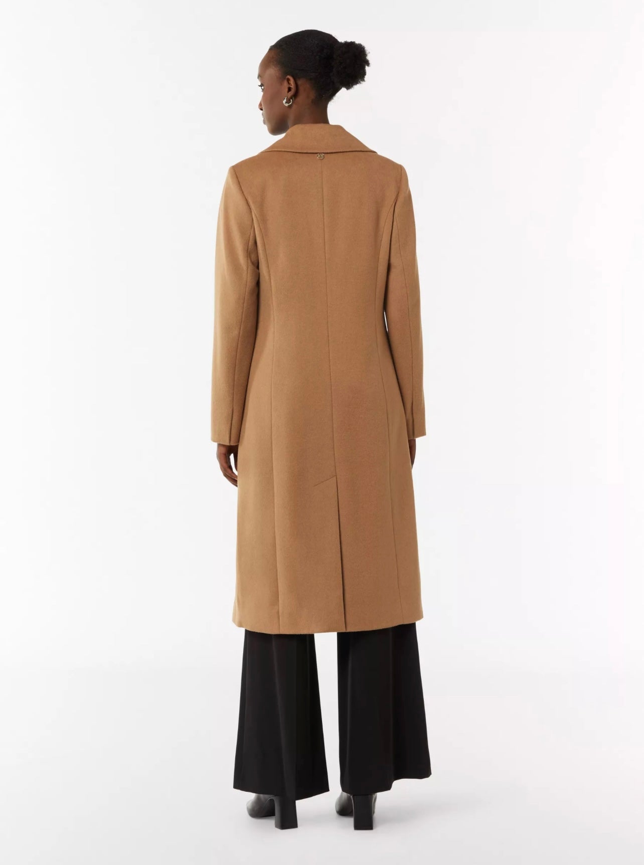 Brown Wool Blend Longline Overcoat