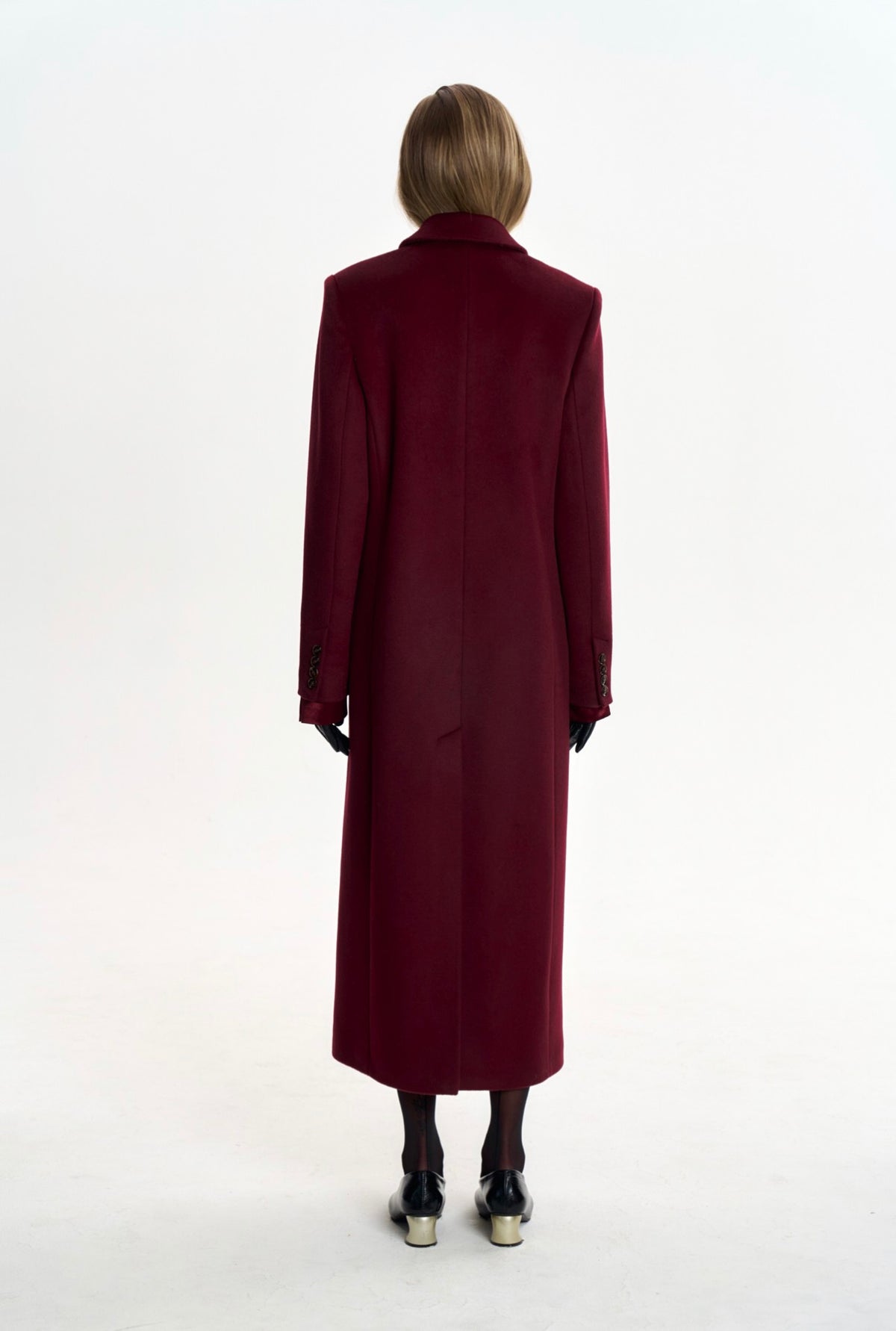 Burgundy Double Breasted Overcoat