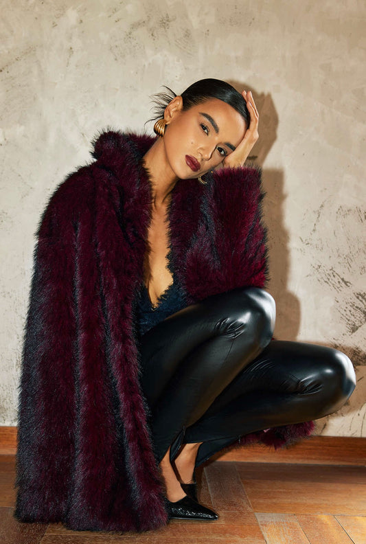 Burgundy Fur Jacket