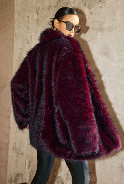 Burgundy Fur Jacket
