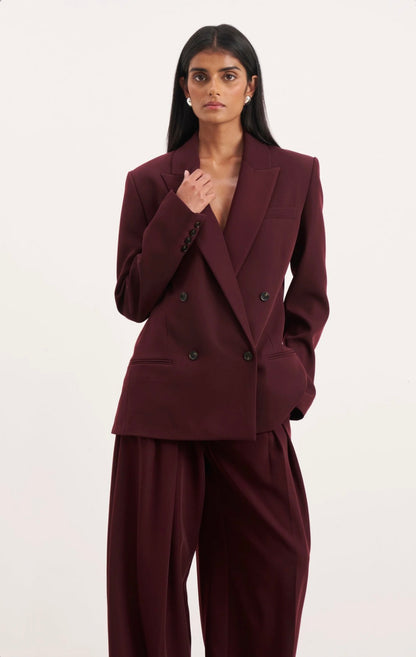 Burgundy Oversized Blazer