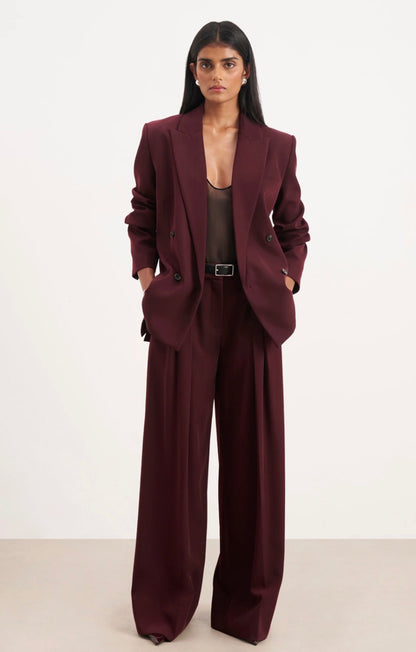 Burgundy Oversized Blazer