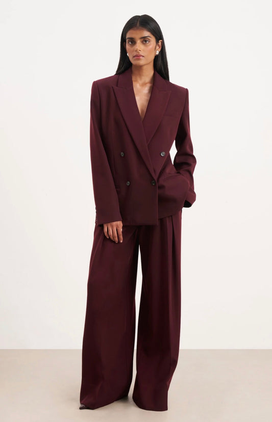 Burgundy Oversized Blazer