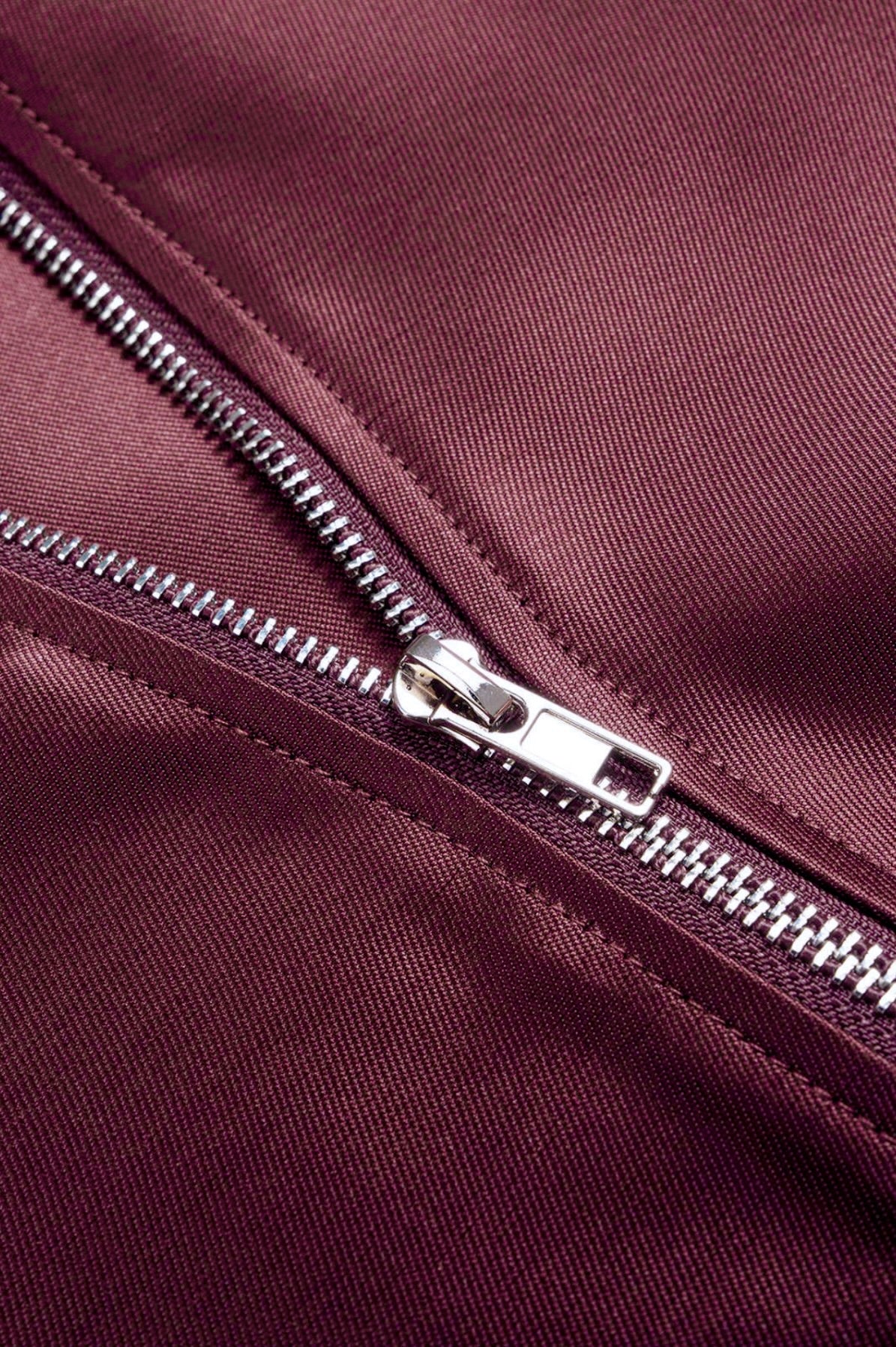 Burgundy Puff Hem Mini Dress