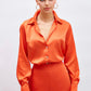 Cailene Orange Satin Shirt