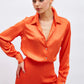 Cailene Orange Satin Shirt