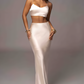 Champagne Verina Satin Maxi Skirt