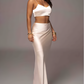 Champagne Verina Satin Maxi Skirt