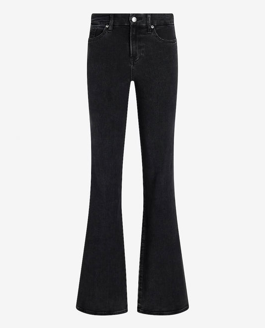Charcoal Black High Rise Flare Jeans