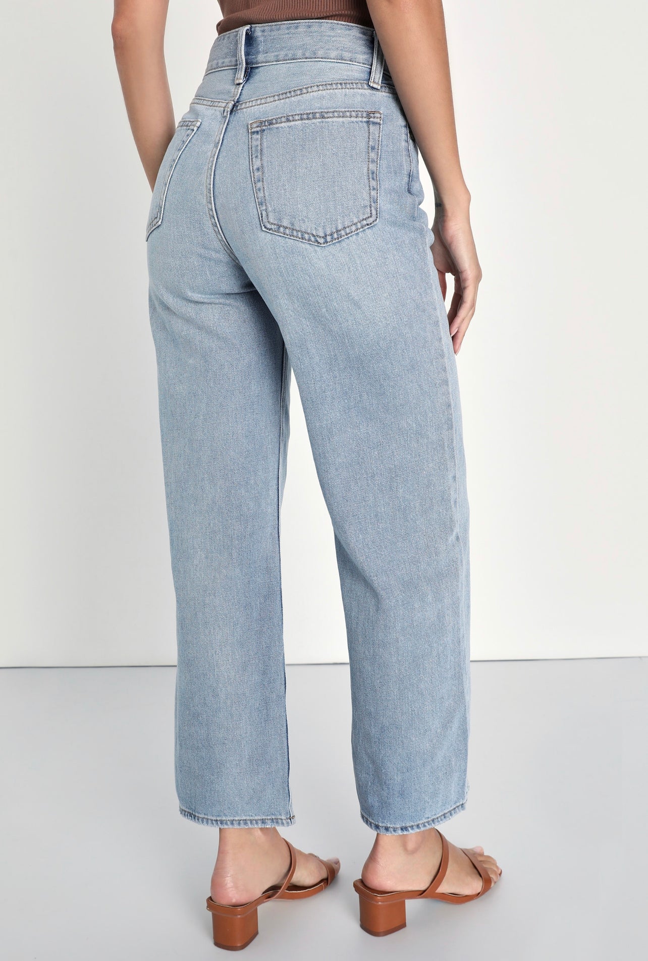 Light Blue High Rise Wide-Leg Jeans