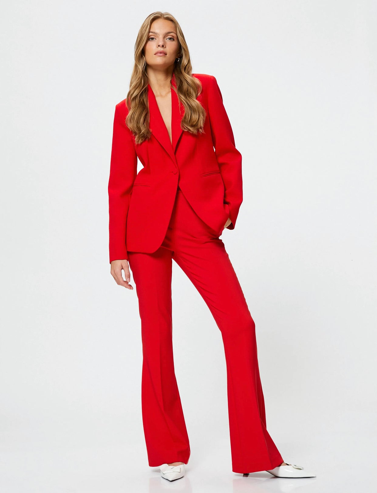 Aurelia Scarlet Red Blazer Suit Set