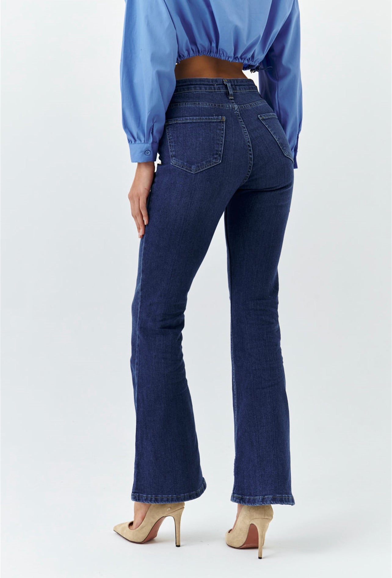 Dark Blue Bootcut Flared Jeans