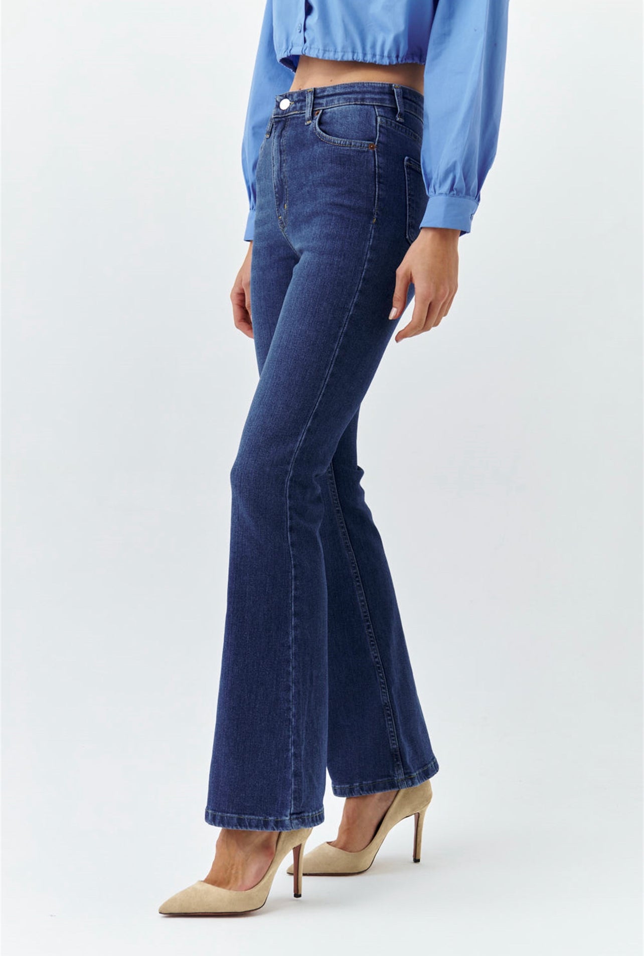 Dark Blue Bootcut Flared Jeans