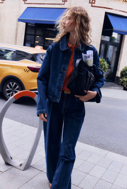 Dark Blue Straight Leg Jeans