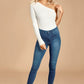 Dark Blue Washed High Rise Jeans