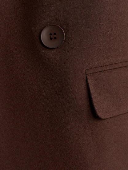 Dark Brown Double Breasted Blazer