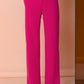 Fuchsia Pink Straight Slit Trouser