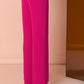 Fuchsia Pink Straight Slit Trouser