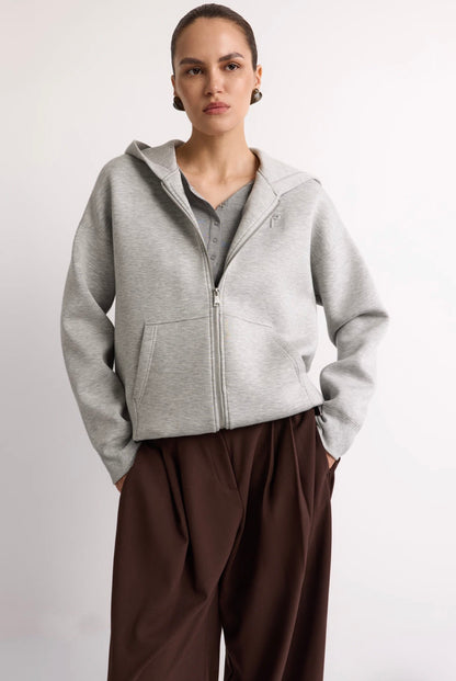 Grey Zip-up Hoodie Sweatshirt