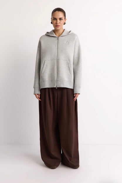 Grey Zip-up Hoodie Sweatshirt