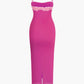 Hot Pink Lace Detailed Cami Midi Dress