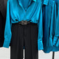 Azure Blue Satin Shirt & Trouser Set