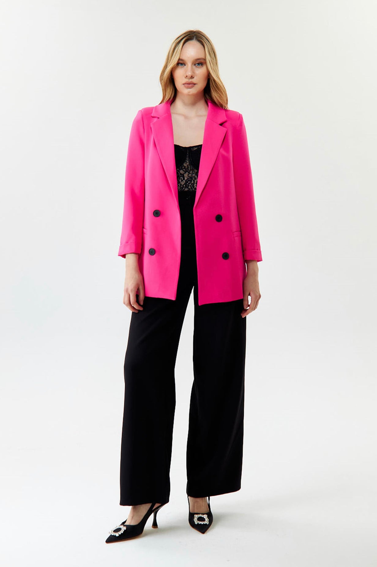 Elsa Bright Pink Oversized Blazer