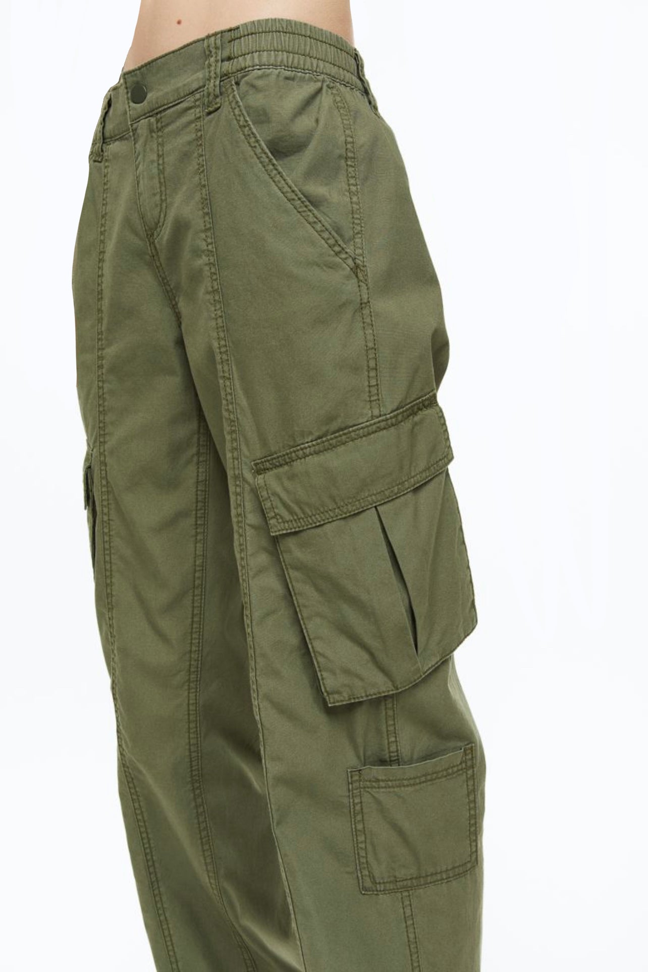 Military Olive Cotton Cargo Trouser