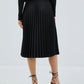 Stella Black Pleated Midi Skirt