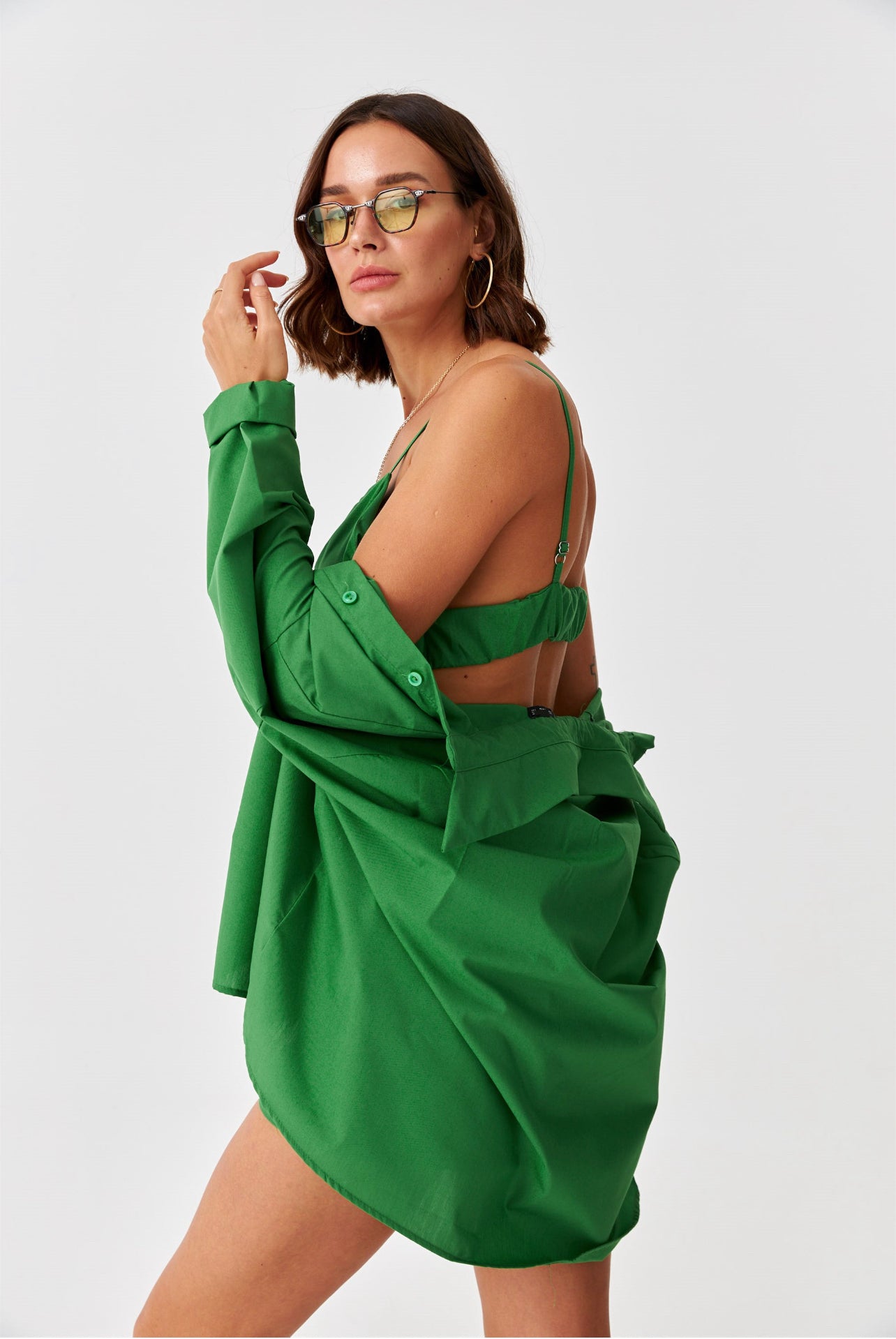 Jade Poplin Shirt & Short Set