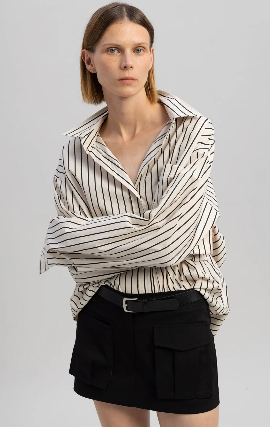 Aphrodite Apricot Striped Shirt