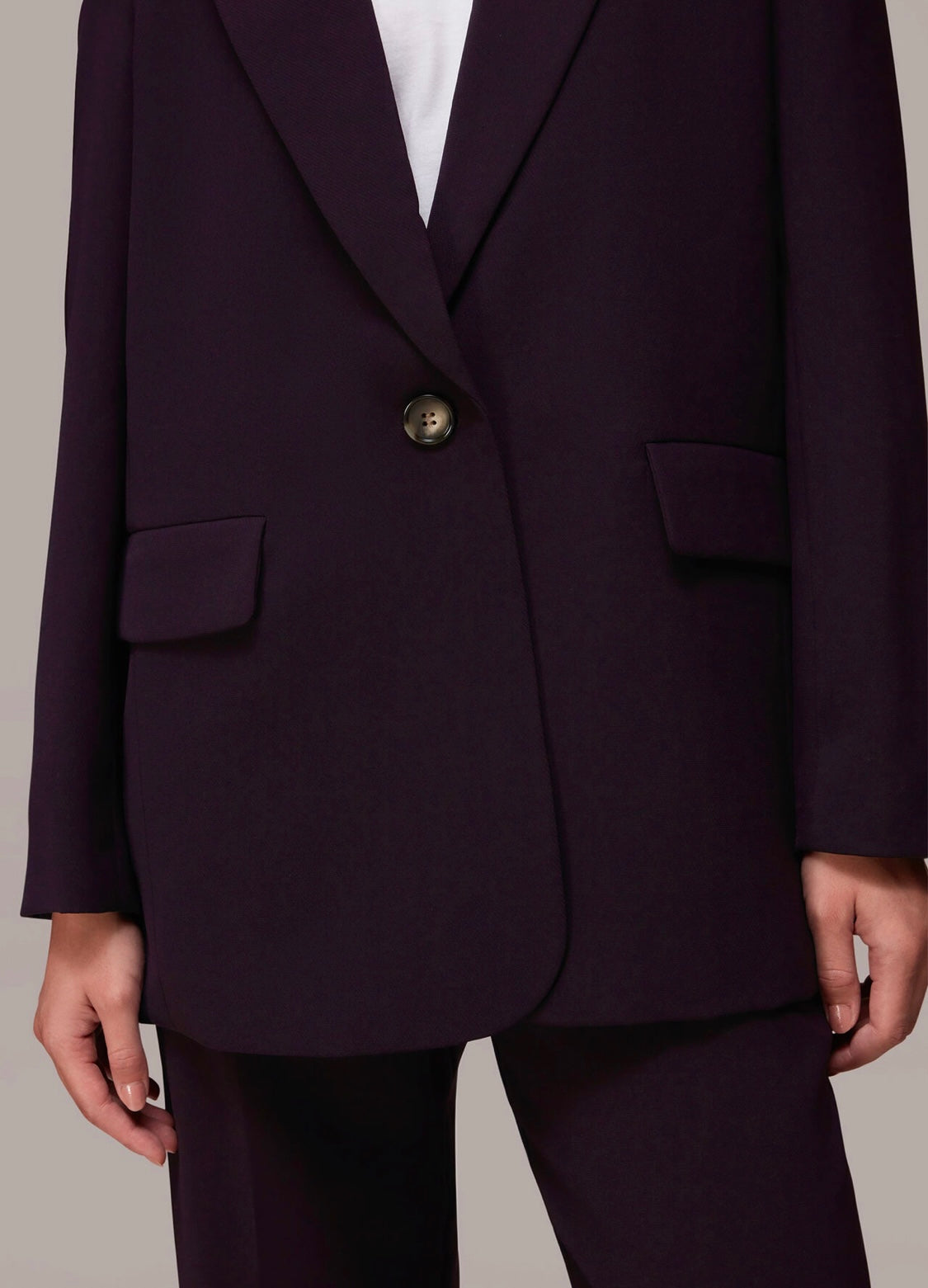 Aubergine Wine Blazer Suit Set