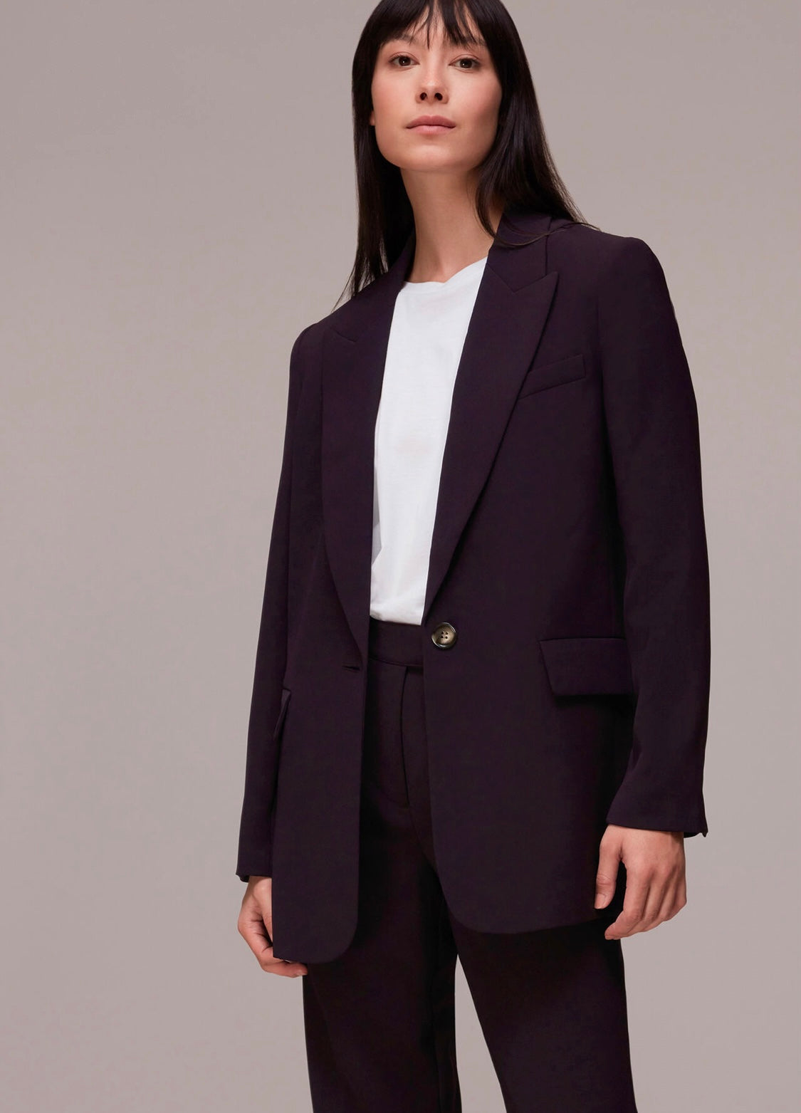 Aubergine Wine Blazer Suit Set