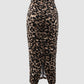 Selie Leopard Ruched Long Skirt