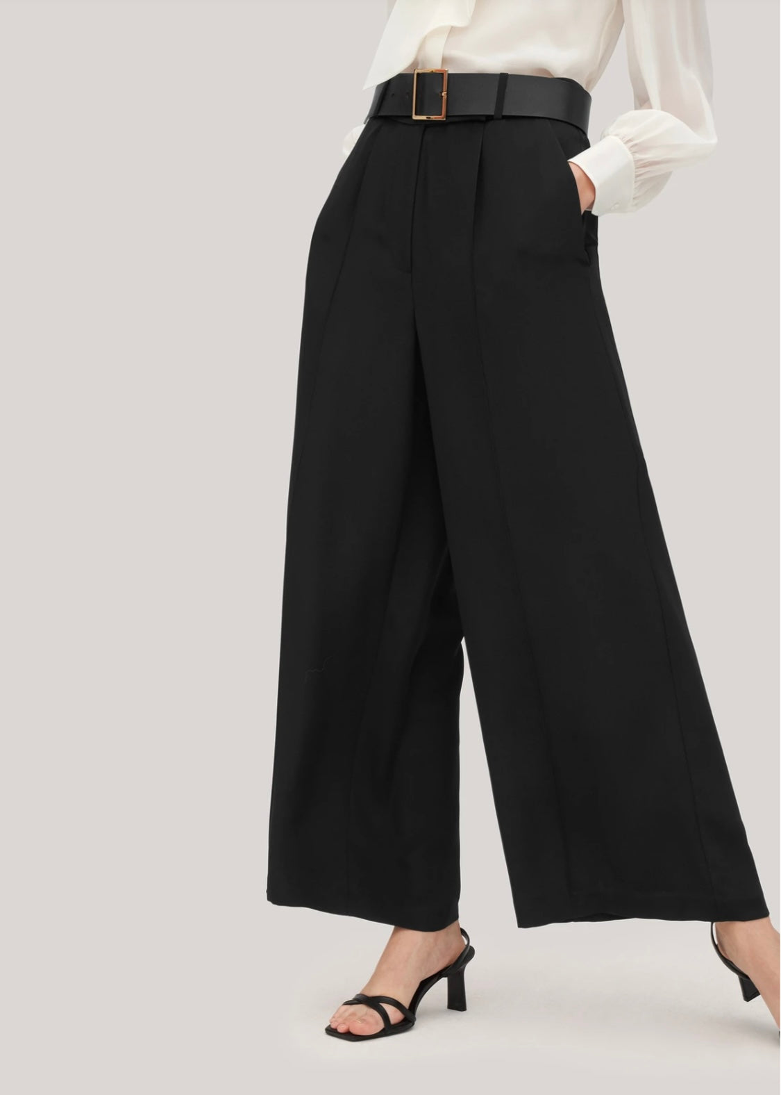 Sarah Black Wide A-Line Trouser