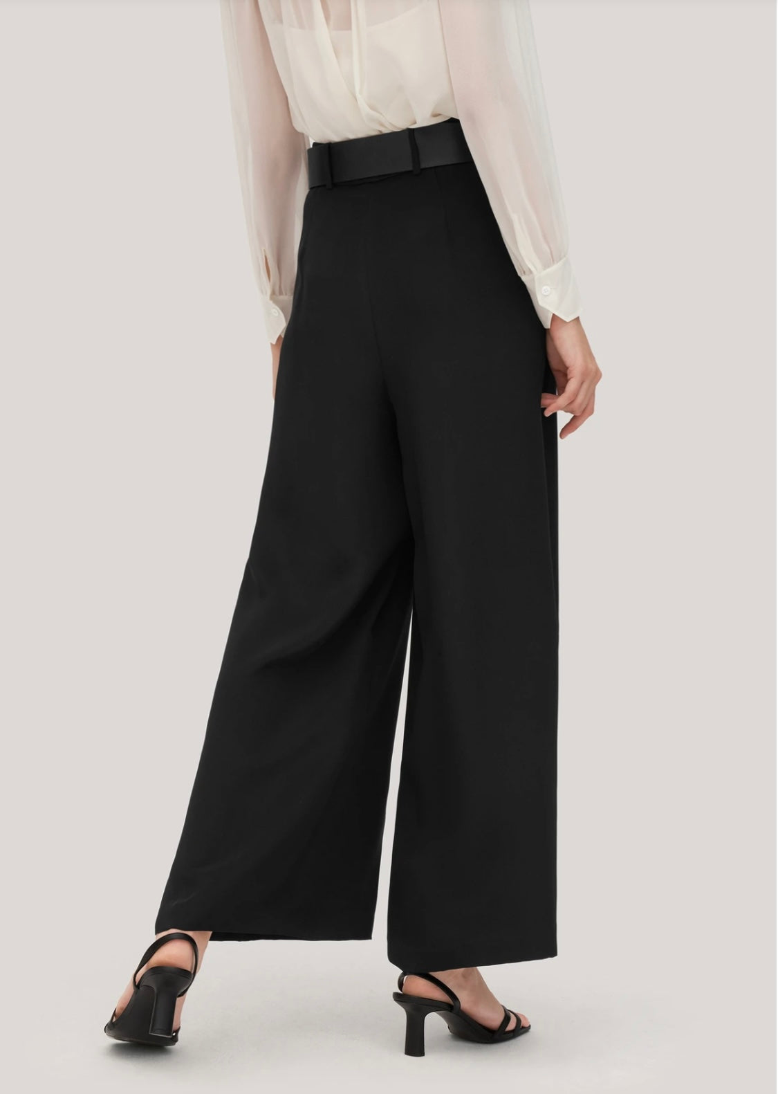 Sarah Black Wide A-Line Trouser