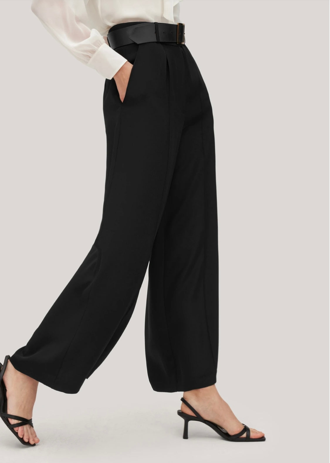 Sarah Black Wide A-Line Trouser