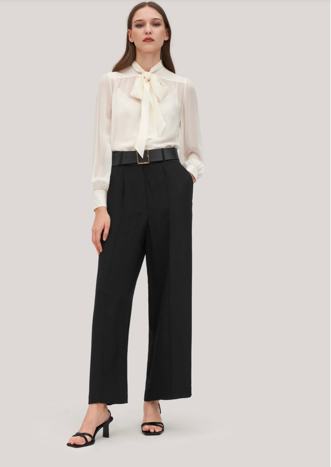 Sarah Black Wide A-Line Trouser