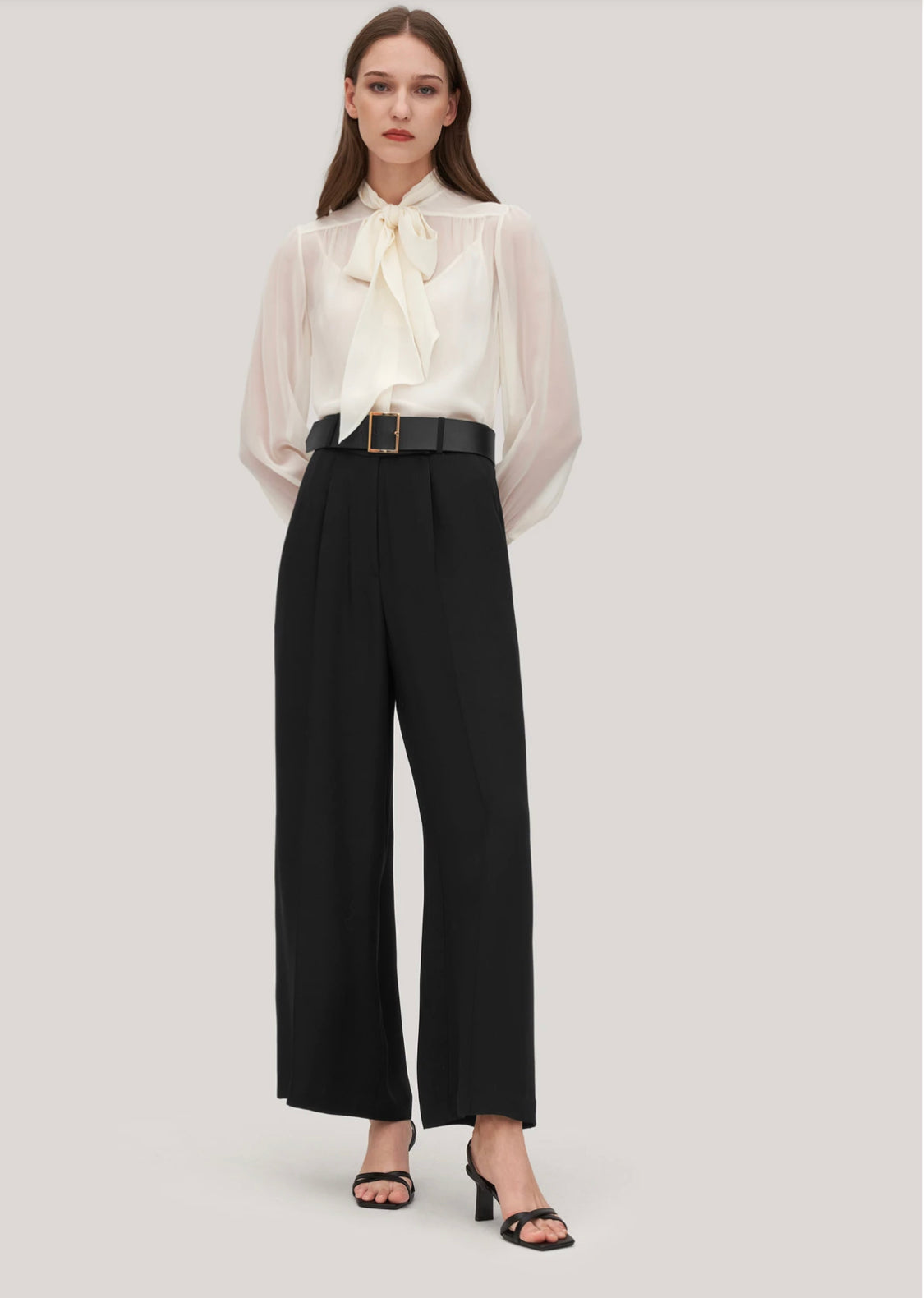 Sarah Black Wide A-Line Trouser