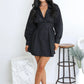 Adele Black Buttoned Shirt Dress